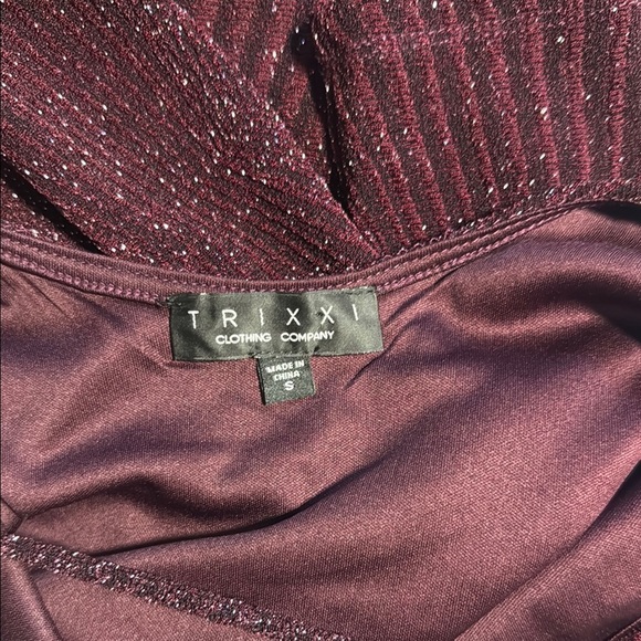 Trixxi Red Bodycon Mini Dress 3/4 Sleeve Crew Neck - Picture 7 of 7
